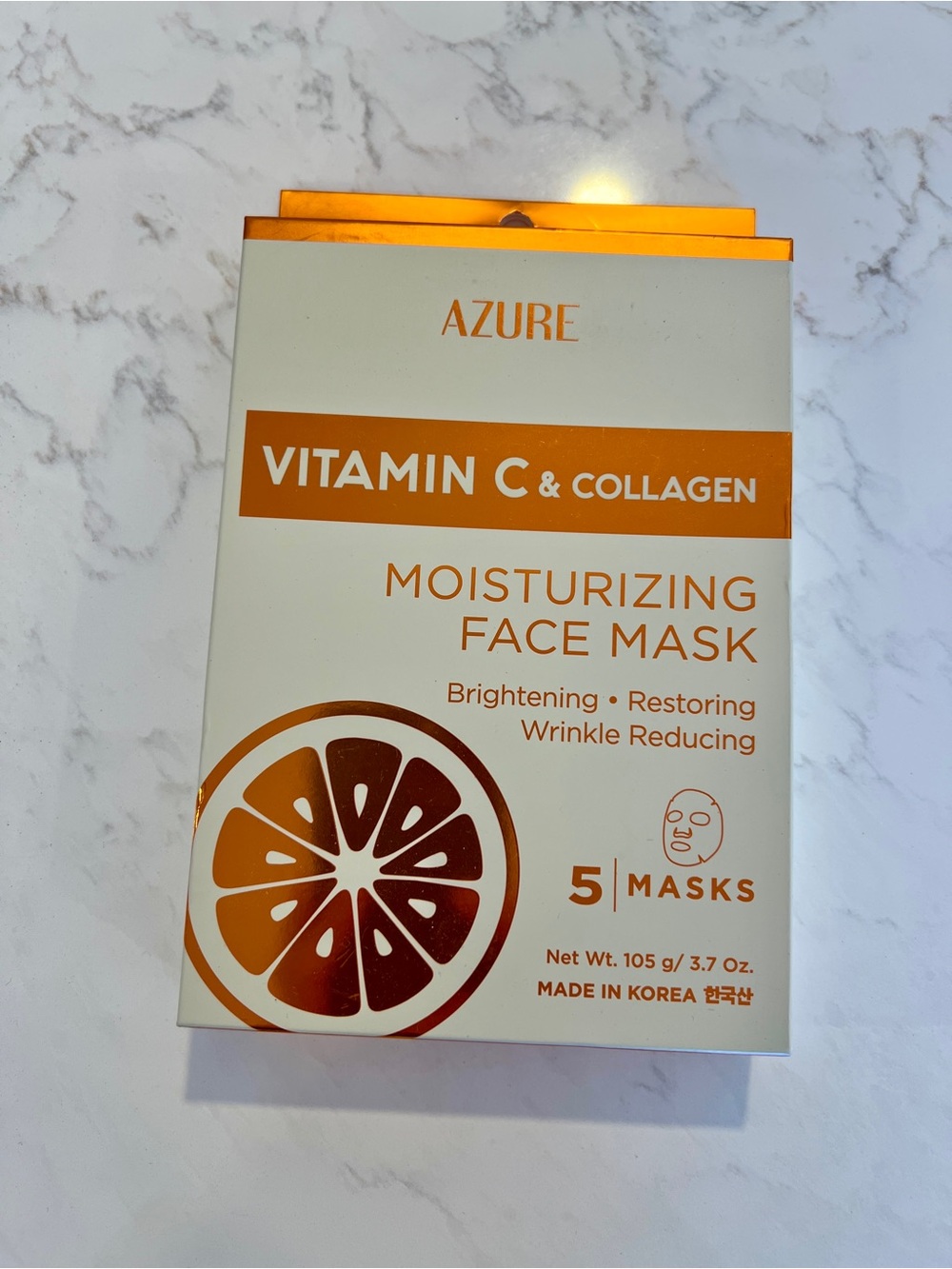 Azure Vitamin C & Collagen Moisturizing Face Mask - Orange, NWT
